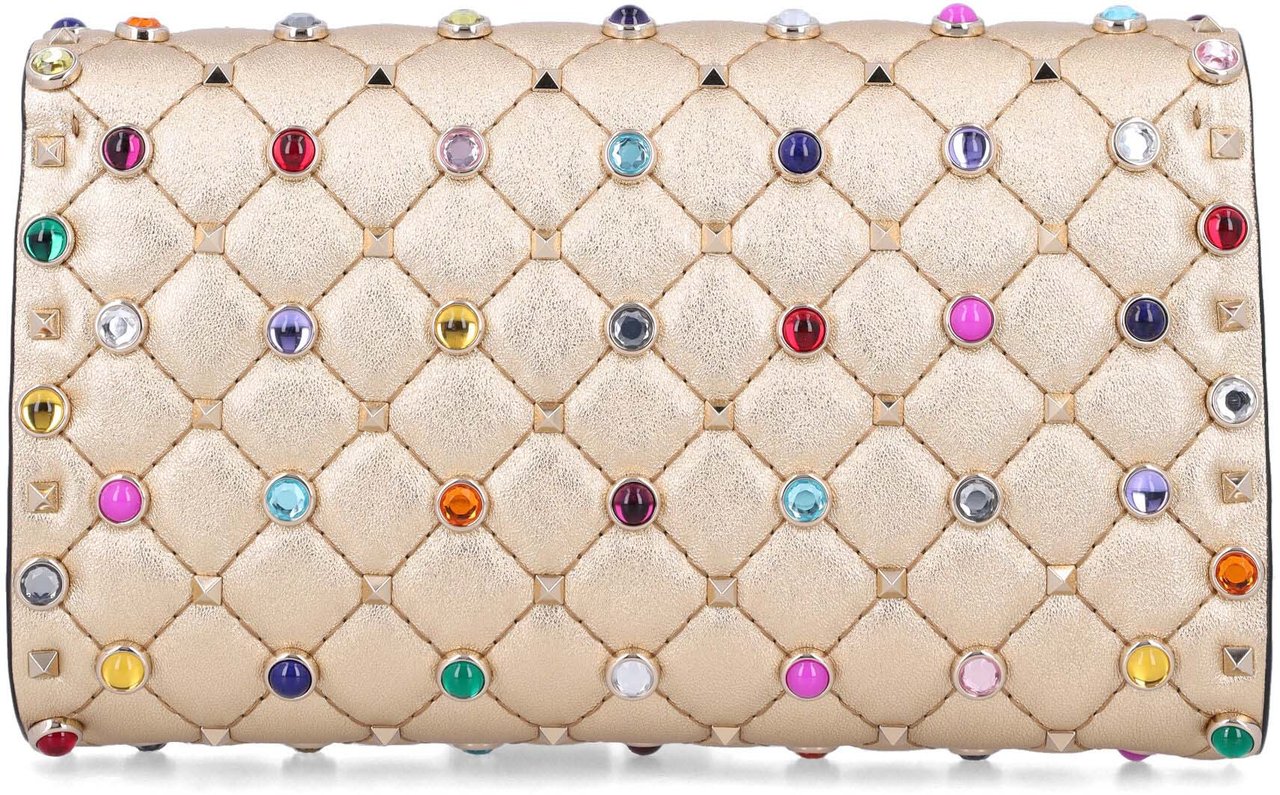Valentino Garavani Rockstud Spike Cabochon Gold Multicolor Goud