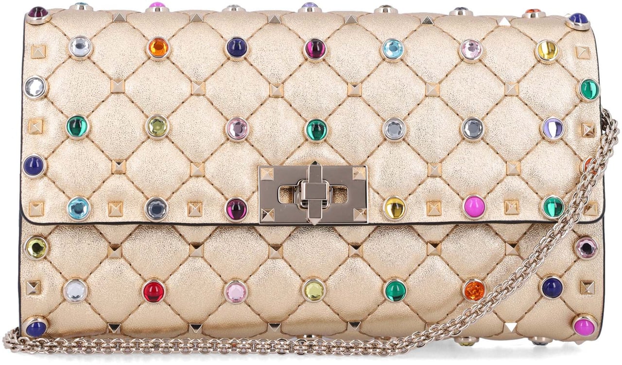 Valentino Garavani Rockstud Spike Cabochon Gold Multicolor Goud