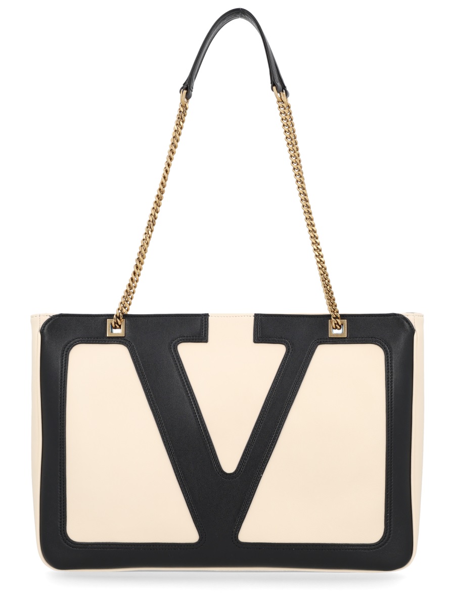 Valentino Garavani Black Viva Superstar Leather Tote Bag Neutraal