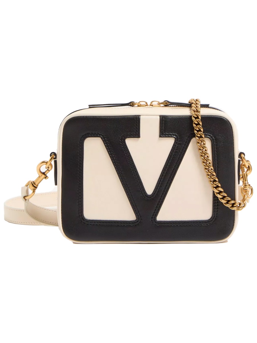 Valentino Garavani Cream Viva Superstar Logo Chain Bag Neutraal