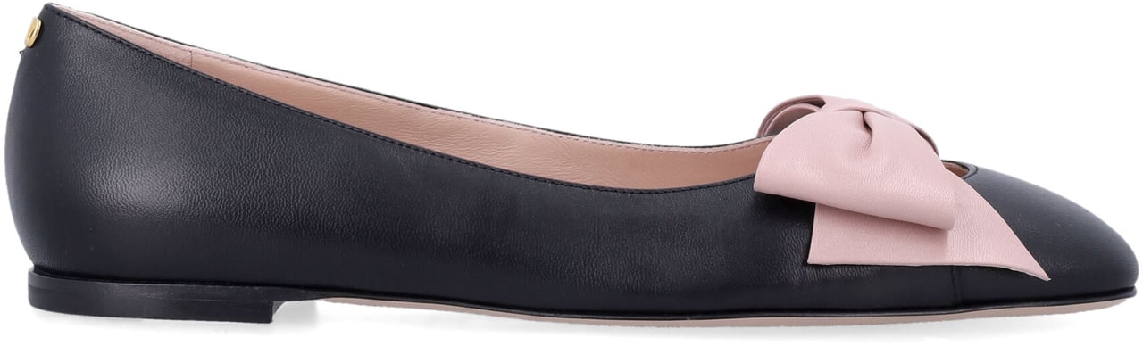 Valentino Garavani Ballerina Bowow Black Pink Zwart