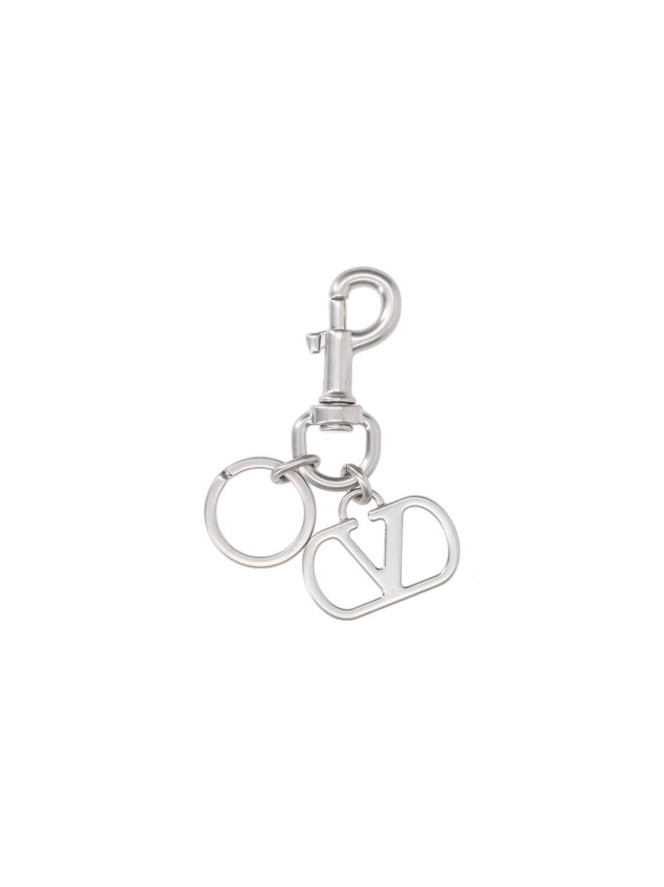 Valentino Garavani "Vlogo Signature" Keychain – Silver Zilver