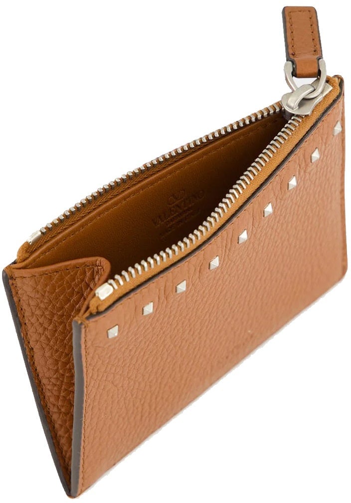 Valentino Garavani Valentino Garavani Leather Card Holder Bruin