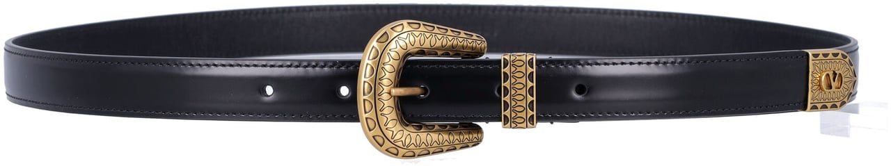 Valentino Garavani V Logo Mex Signature Black Gold Zwart