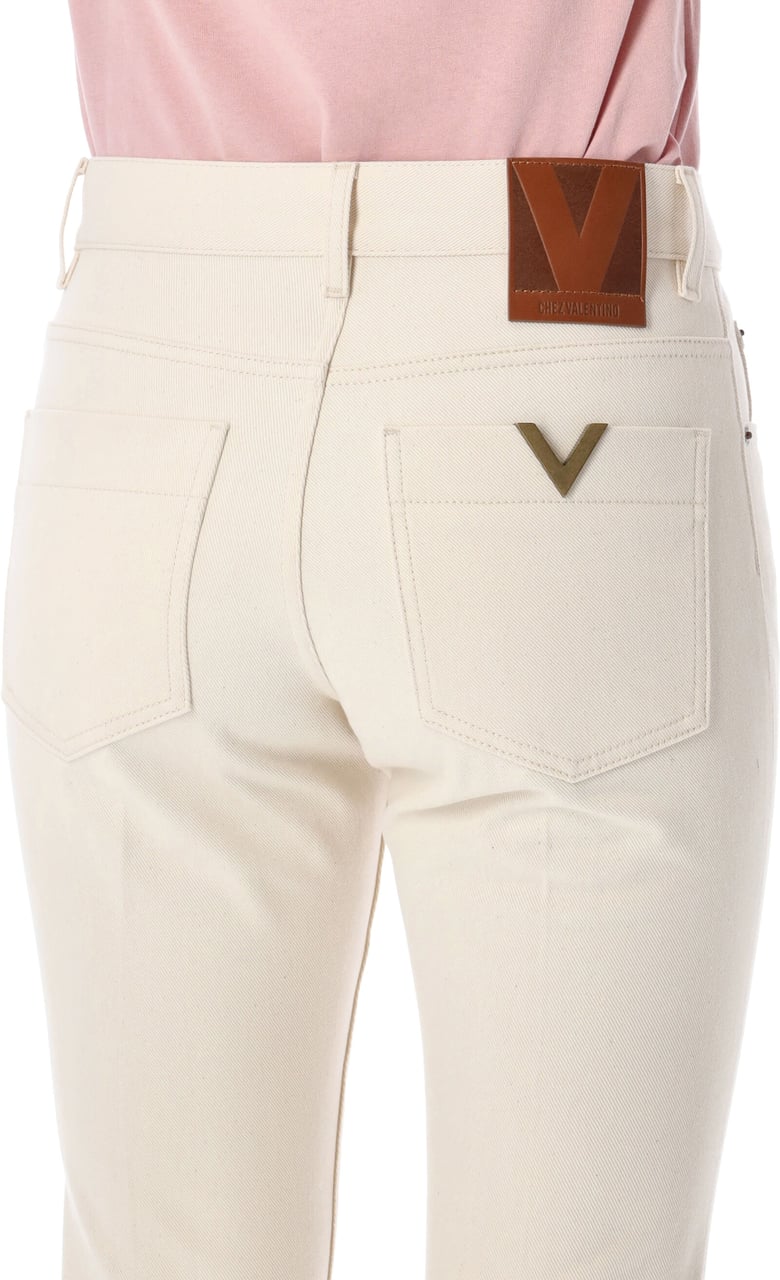 Valentino Garavani Flare Denim Beige Wit