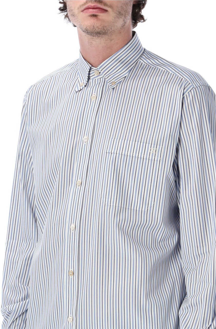 Valentino Garavani Camicia Maniche Lunghe B.Down | Shirts | Ivory/Blue Stripes Wit
