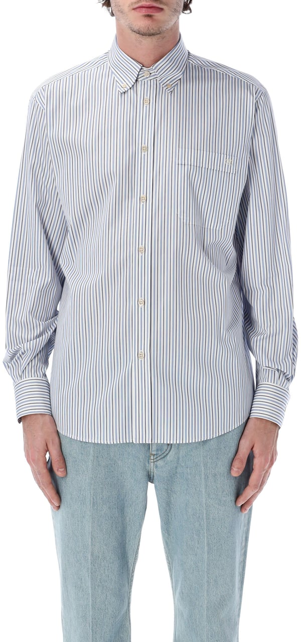 Valentino Garavani Camicia Maniche Lunghe B.Down | Shirts | Ivory/Blue Stripes Wit