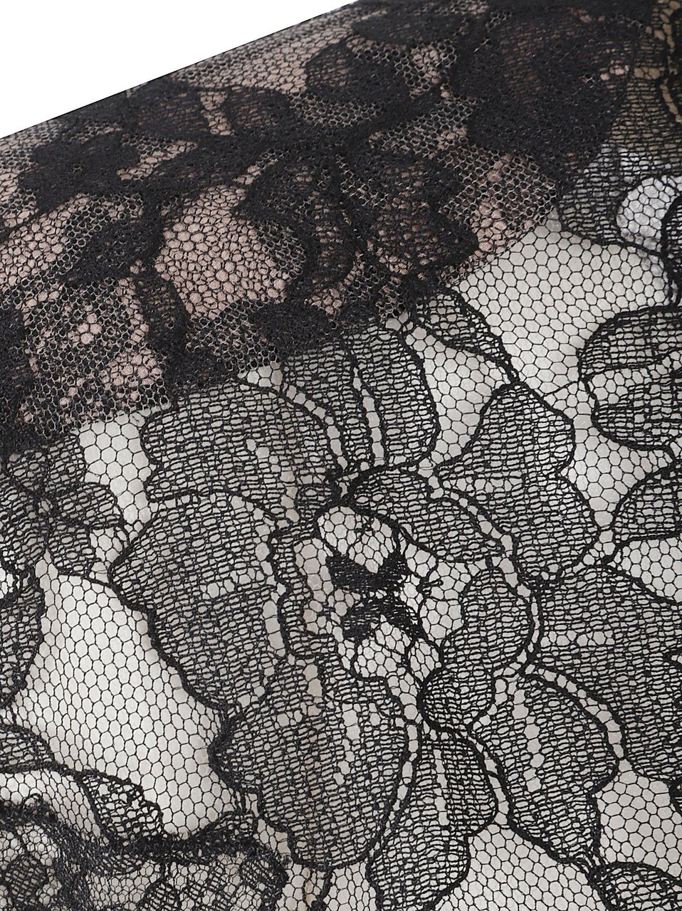 Valentino Garavani Intricately Patterned Sheer Lace Top with Scalloped Edges Grijs