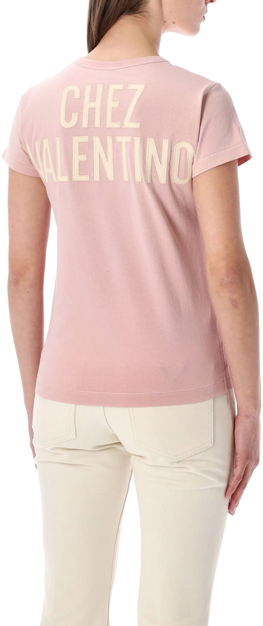 Valentino Garavani Tshirt Chez Valentino Neutral Rose Roze