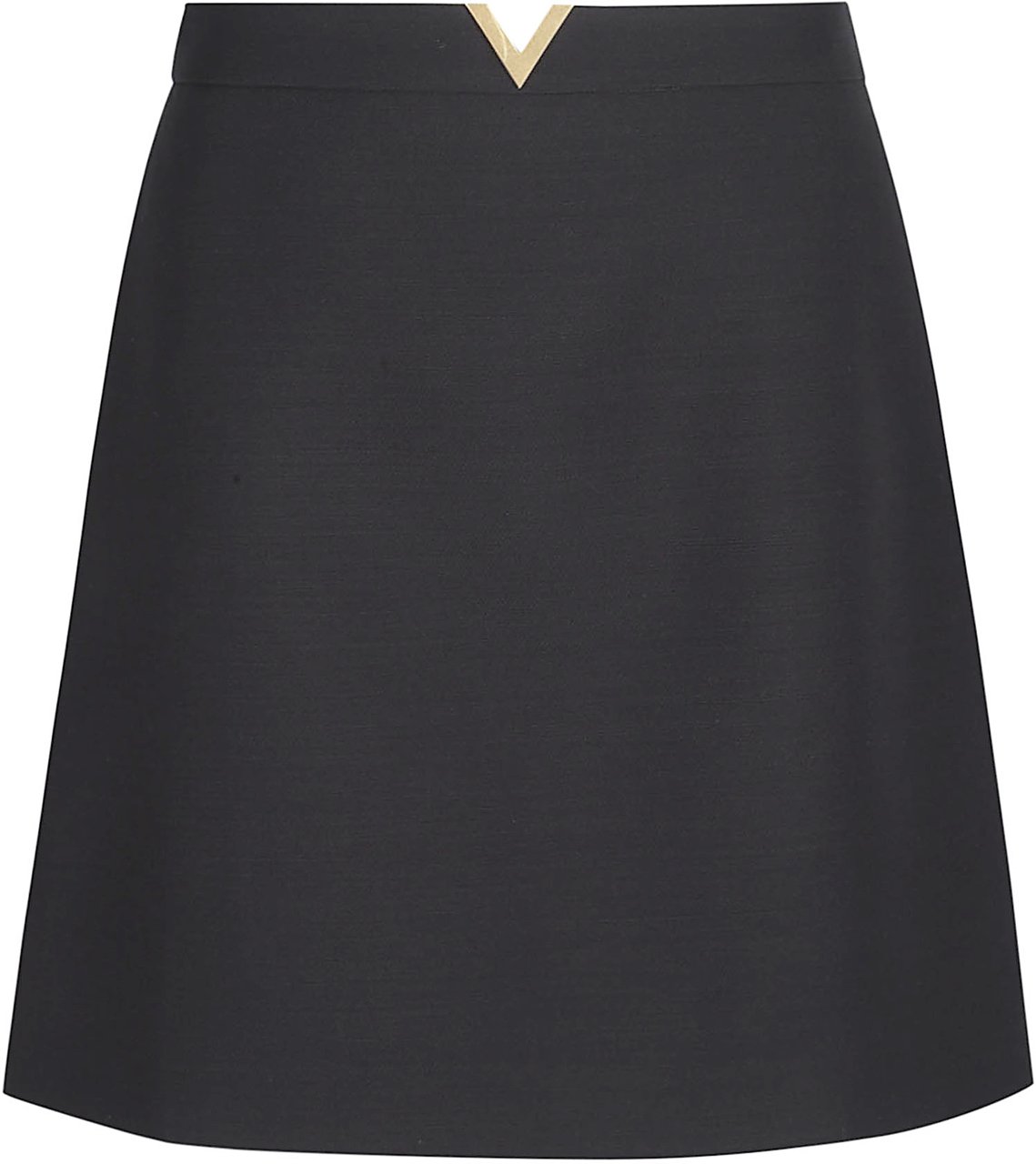 Valentino Garavani Mini A-Line Skirt With Gold V Detail Zwart