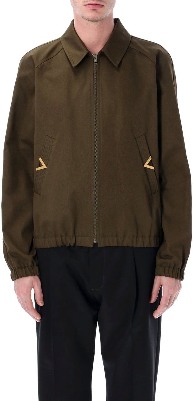 Valentino Garavani Giubbino | Vgold | Cotton Gabardine Militare Groen