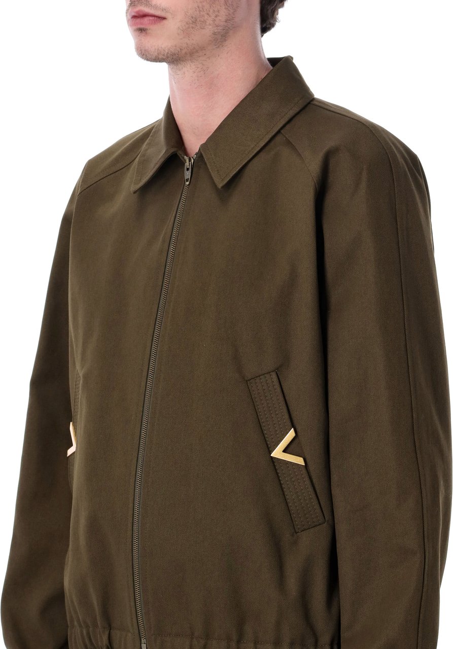 Valentino Garavani Giubbino | Vgold | Cotton Gabardine Militare Groen