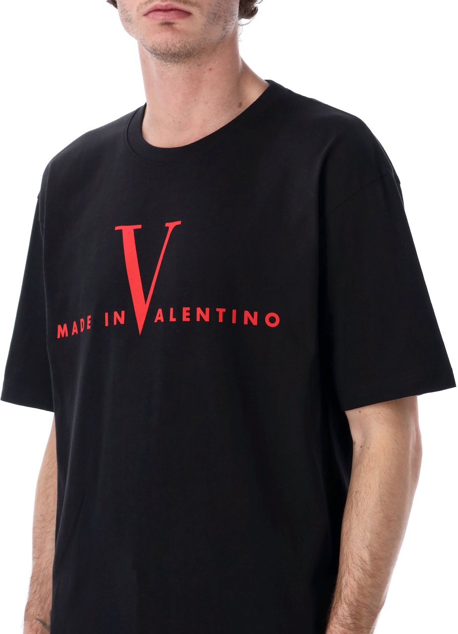 Valentino Garavani T-Shirt Jersey,Reg,Pr. Made In Valentino Nero Zwart