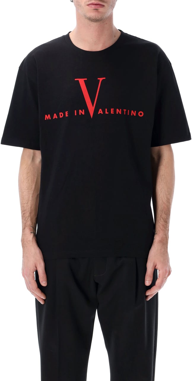 Valentino Garavani T-Shirt Jersey,Reg,Pr. Made In Valentino Nero Zwart