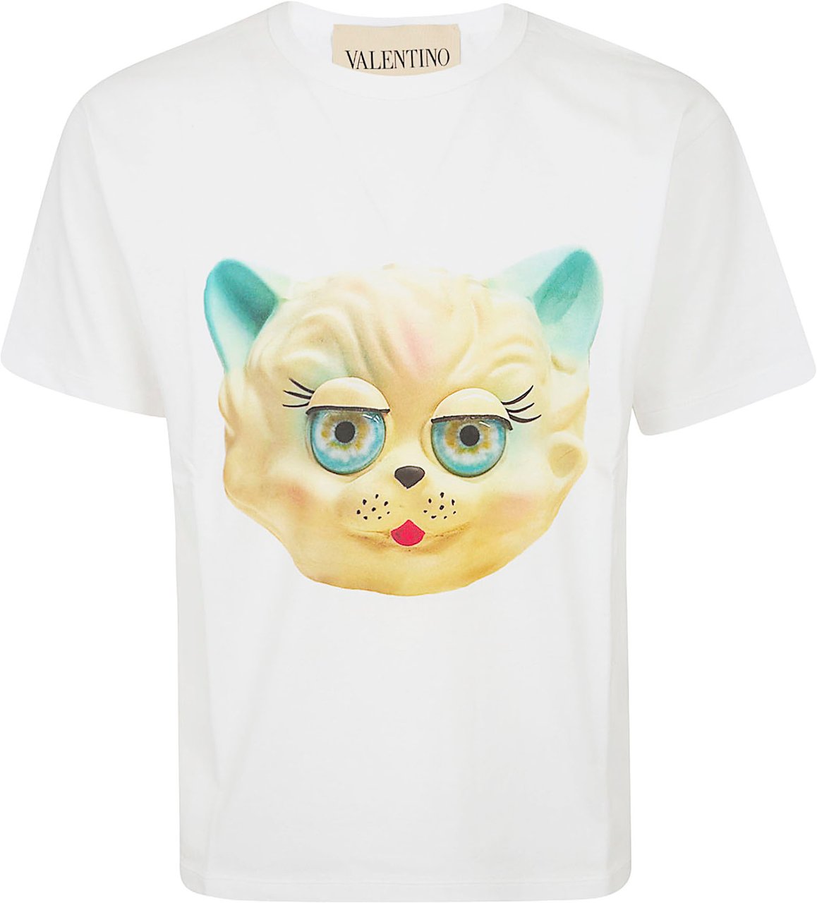 VALENTINO GARAVANI T-SHIRT LE CHAT DE LA MAISON COTTON JERSEY Wit