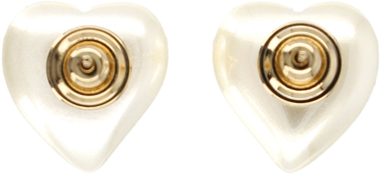 Valentino Garavani Earring Vring Cuore Strass Gold Perla Strass Wit