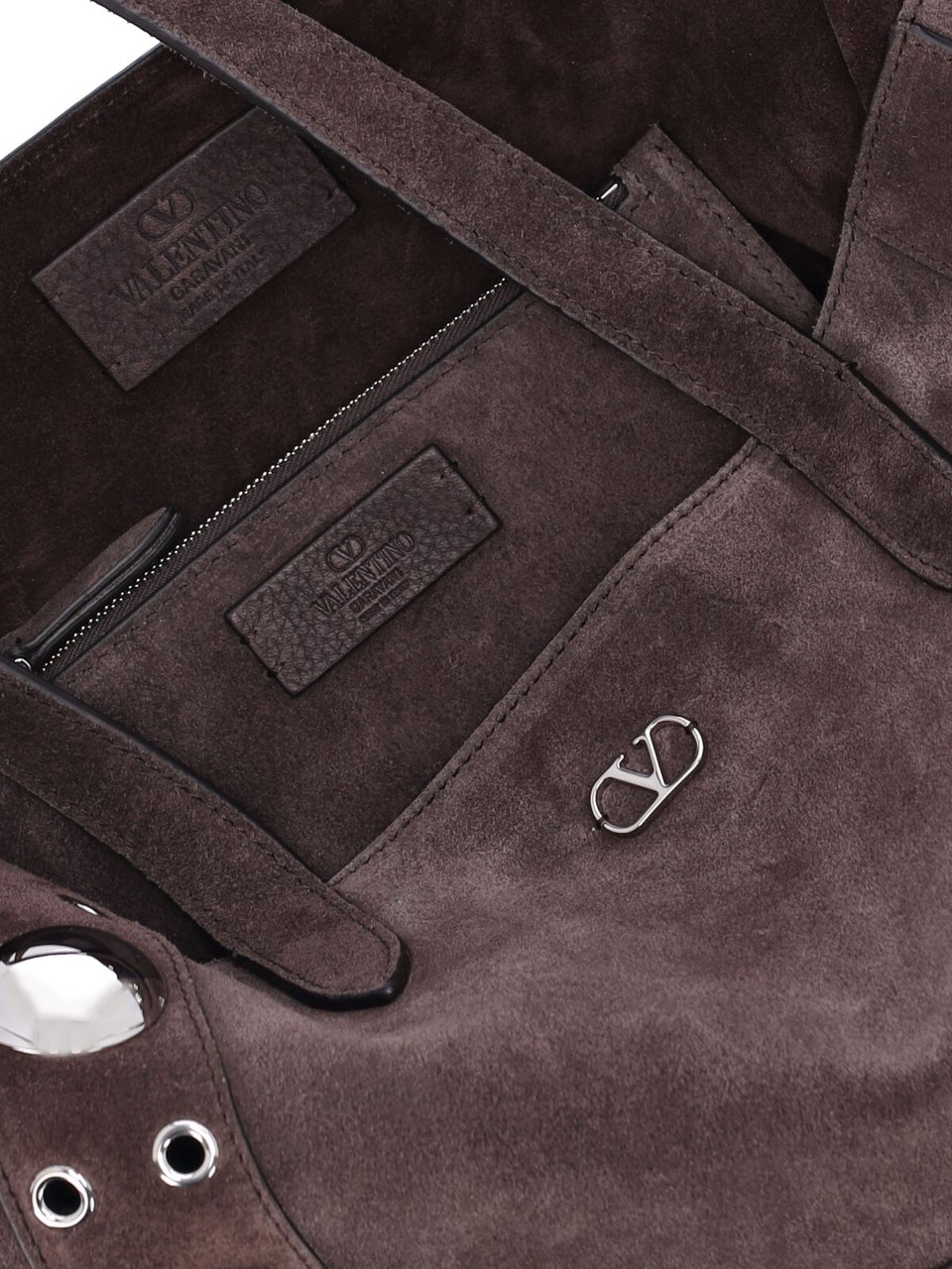 Valentino Garavani Structured Brown Handbag with Subtle Detailing Bruin