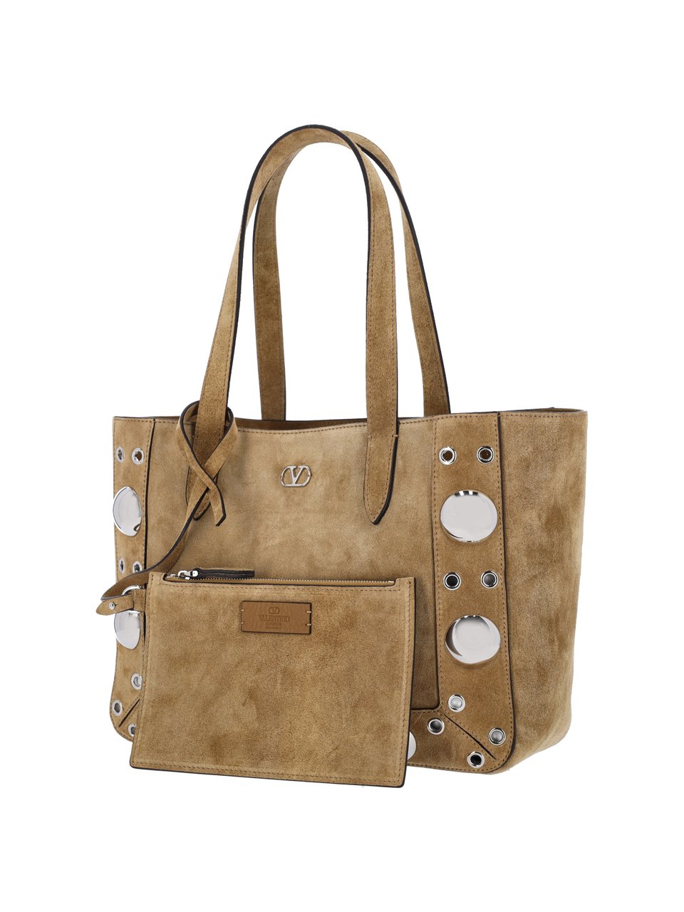 Valentino Garavani Structured Beige Handbag with Minimalist Design Neutraal