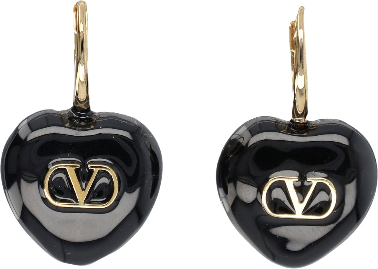Valentino Garavani Earring Coeur Goldblack Zwart