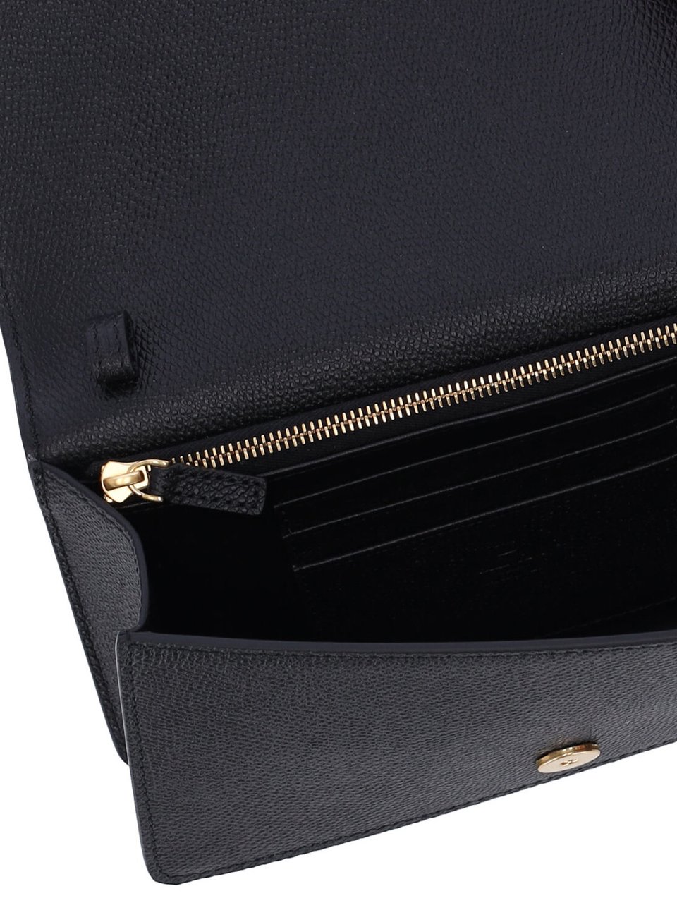 Valentino Garavani Textured Leather Handbag With Magnetic Closure Zwart