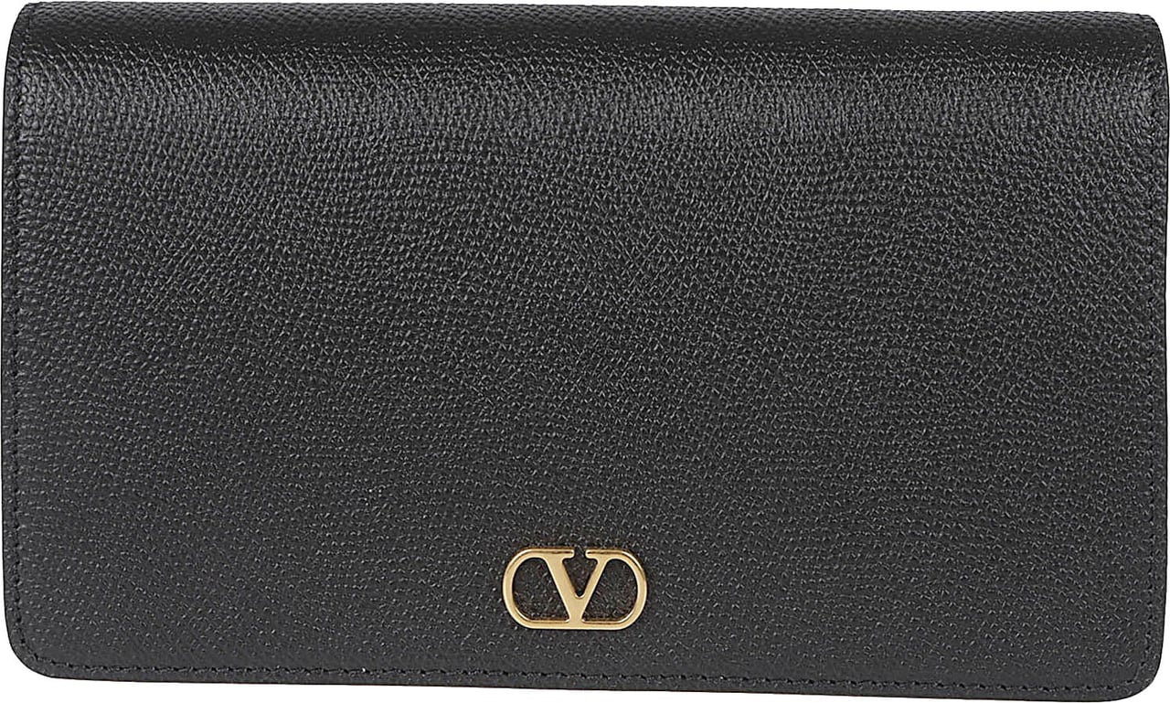 Valentino Garavani Textured Leather Handbag With Magnetic Closure Zwart
