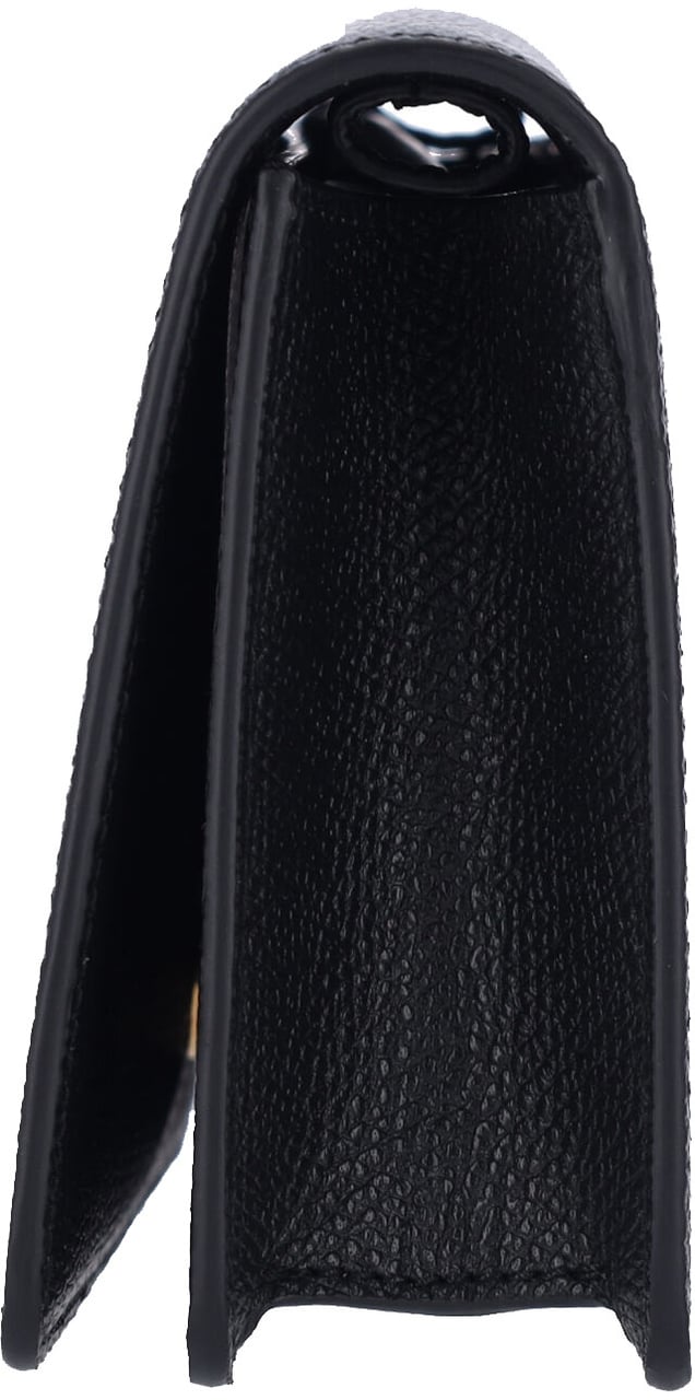 Valentino Garavani Textured Leather Handbag With Magnetic Closure Zwart