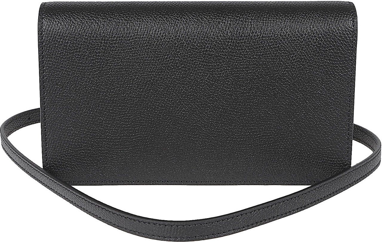 Valentino Garavani Textured Leather Handbag With Magnetic Closure Zwart