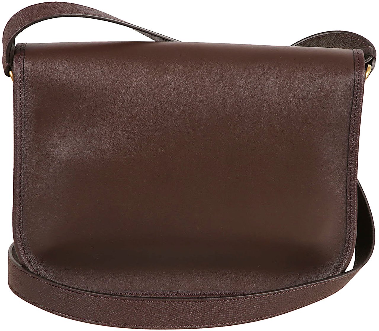 Valentino Garavani Structured Brown Calf Leather Crossbody Bag with VLogo Detail Zwart