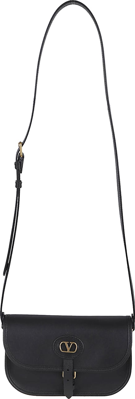 Valentino Garavani Pebble Leather Crossbody Bag Zwart