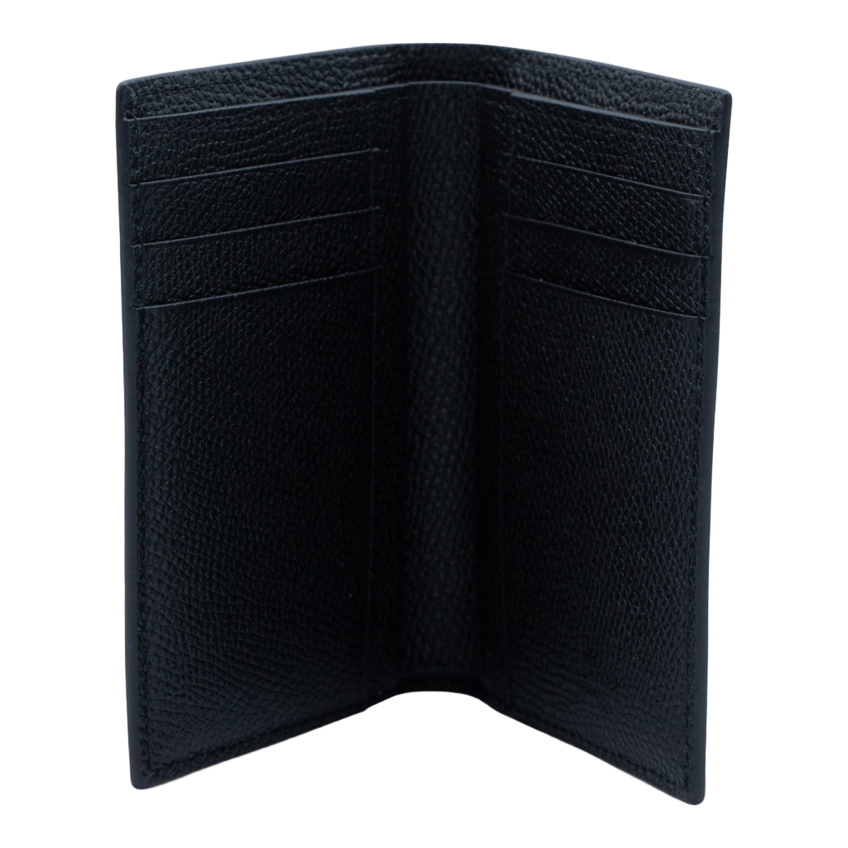 Valentino Garavani Smooth Black Wallet With Minimalist Design And Multiple Card Slots Zwart