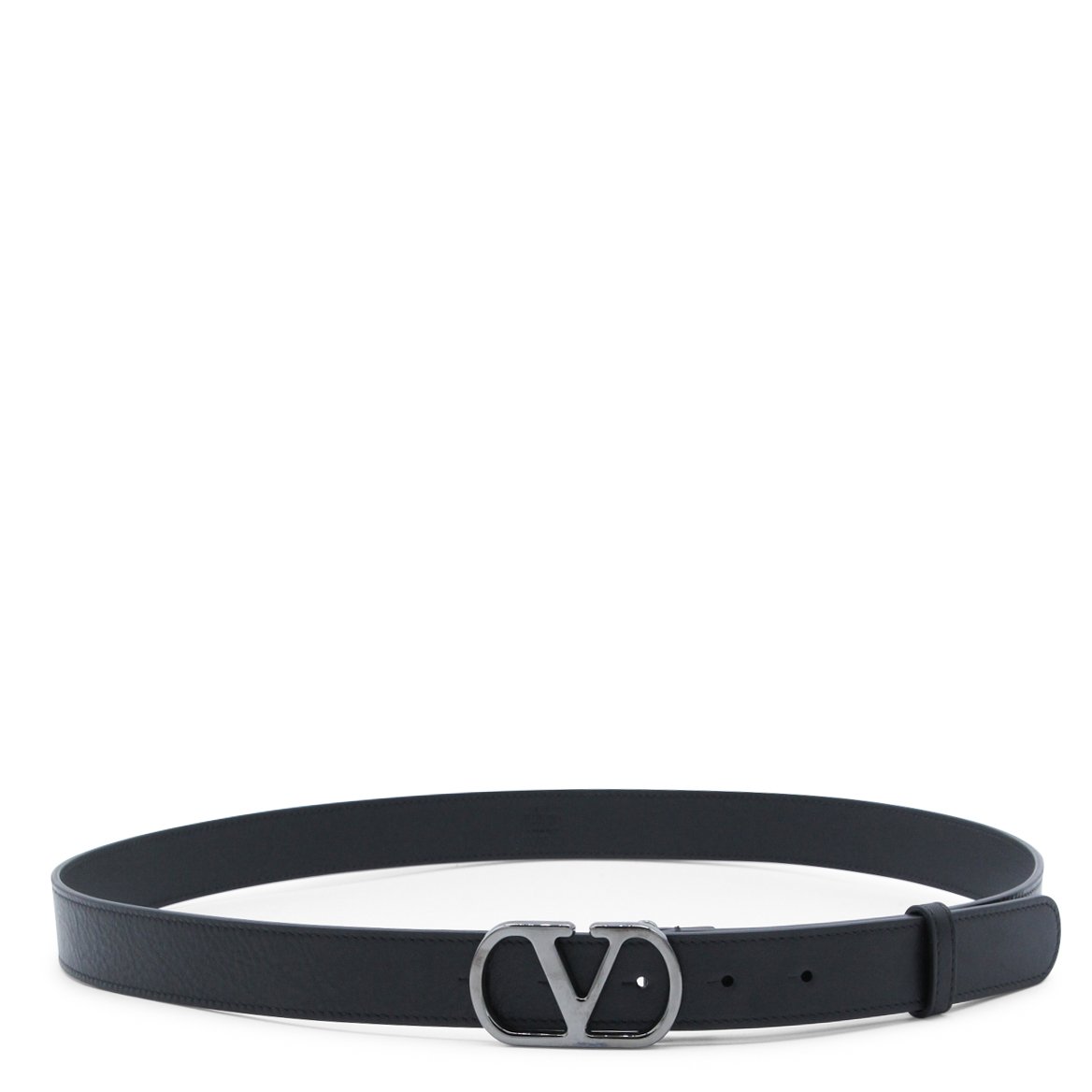 Valentino Garavani Timeless Black Belt with Polished Finish Zwart