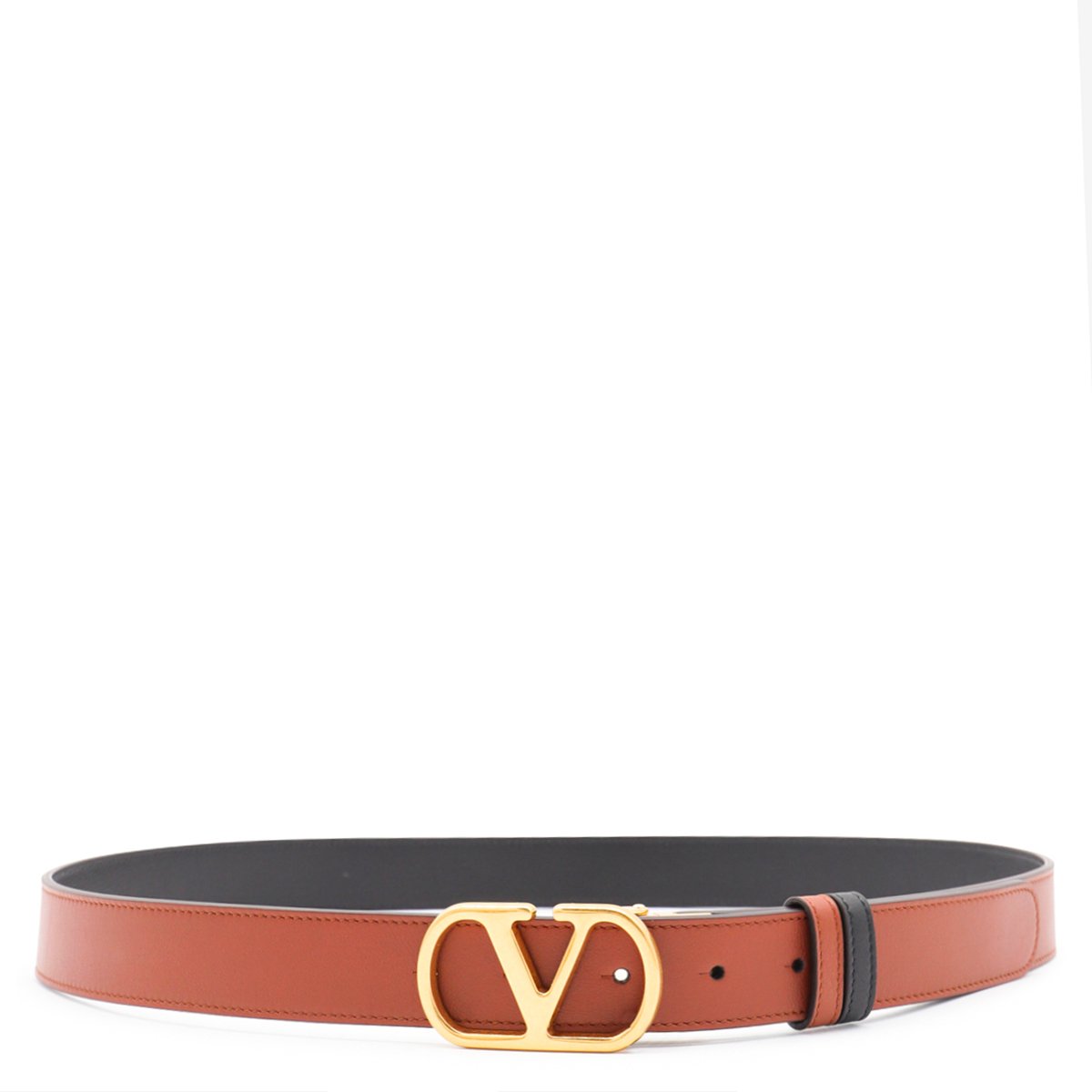 Valentino Garavani Cognac Leather Belt Bruin