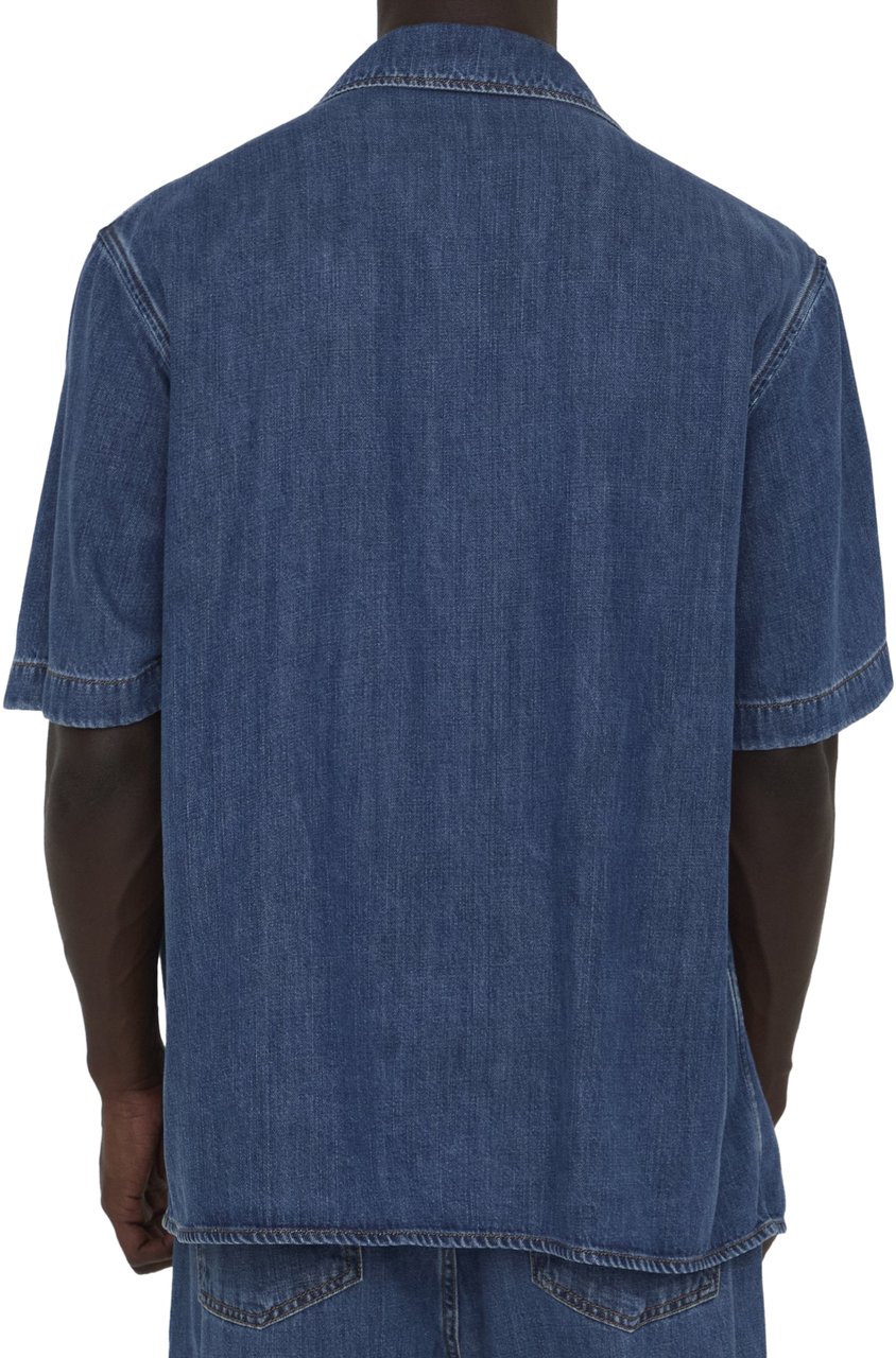 Valentino Garavani Shirt with metallic V Detail Blauw