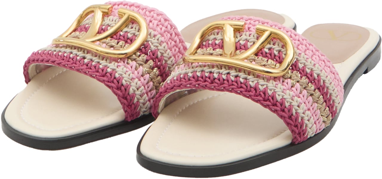 Valentino Garavani VLogo Signature slide sandals Goud