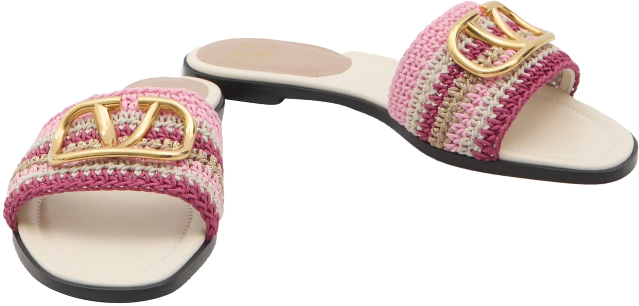 Valentino Garavani VLogo Signature slide sandals Goud