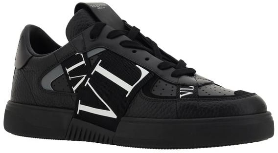 Valentino Garavani Black Leather VL7N Sneakers Zwart
