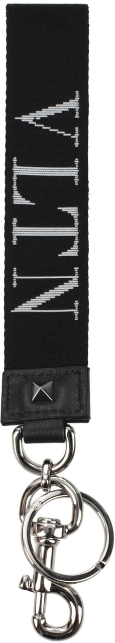 Valentino Garavani Valentino Garavani Black Fabric Keychain Zwart