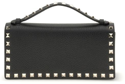 Valentino Garavani Valentino Garavani Black Calf Leather Bos Taurus Wallet Zwart