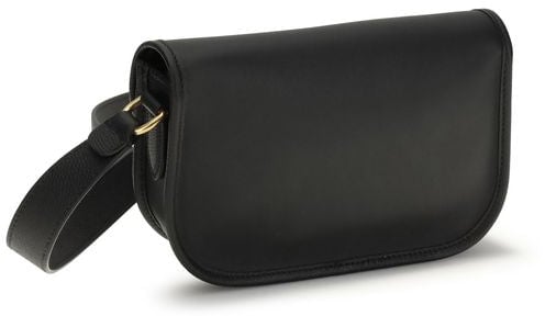 Valentino Garavani Valentino Garavani Black Calf Leather Bos Taurus Shoulder Bag Zwart