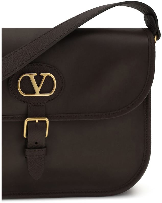 Valentino Garavani Valentino Garavani Brown Calf Leather Bos Taurus Shoulder Bag Bruin