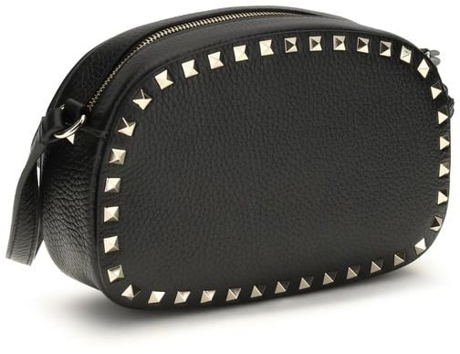 Valentino Garavani Valentino Garavani Black Calf Leather Bos Taurus Shoulder Bag Zwart