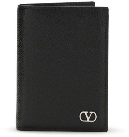 Valentino Garavani Valentino Garavani Black Calf Leather Bos Taurus Wallet Zwart