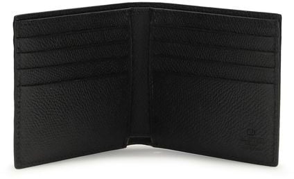 Valentino Garavani Valentino Garavani Black Calf Leather Bos Taurus Wallet Zwart