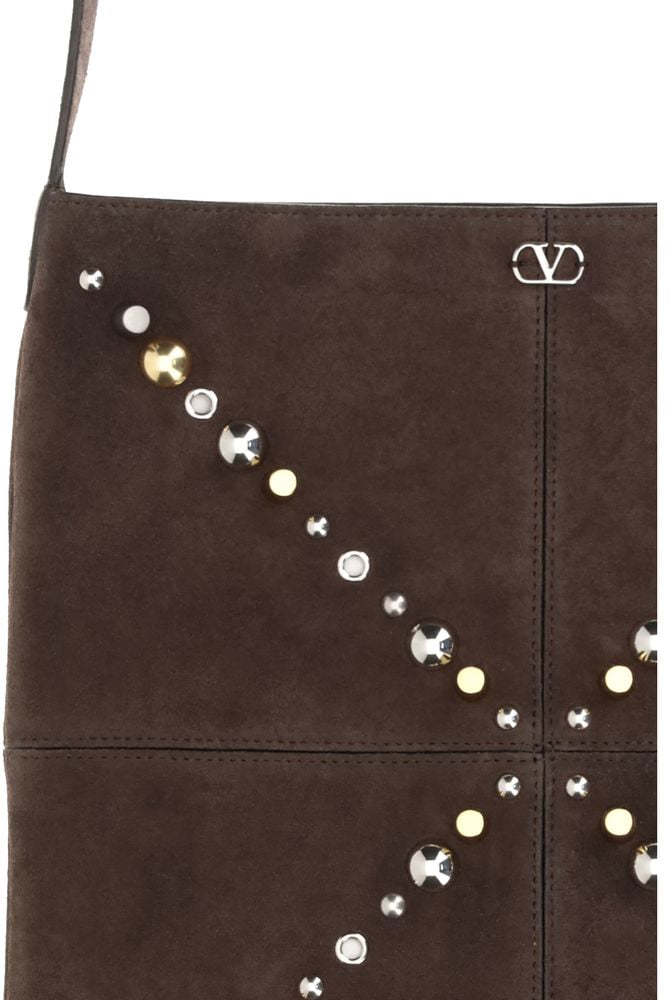 Valentino Garavani Valentino Garavani Brown Calf Leather Bos Taurus Shoulder Bag Bruin