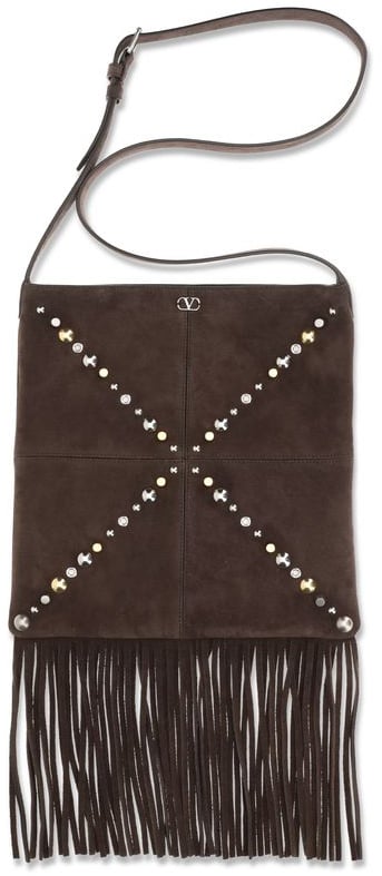 Valentino Garavani Valentino Garavani Brown Calf Leather Bos Taurus Shoulder Bag Bruin