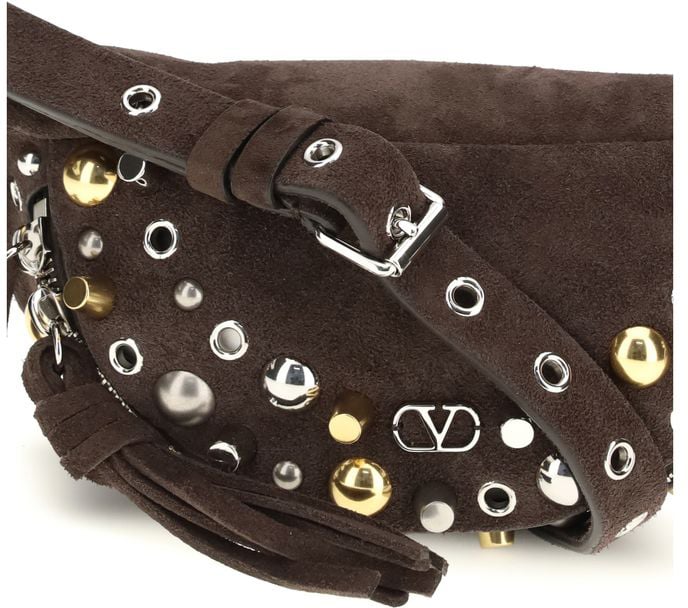 Valentino Garavani Valentino Garavani Brown Calf Leather Bos Taurus Shoulder Bag Bruin