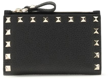 Valentino Garavani Valentino Garavani Black Calf Leather Bos Taurus Wallet Zwart