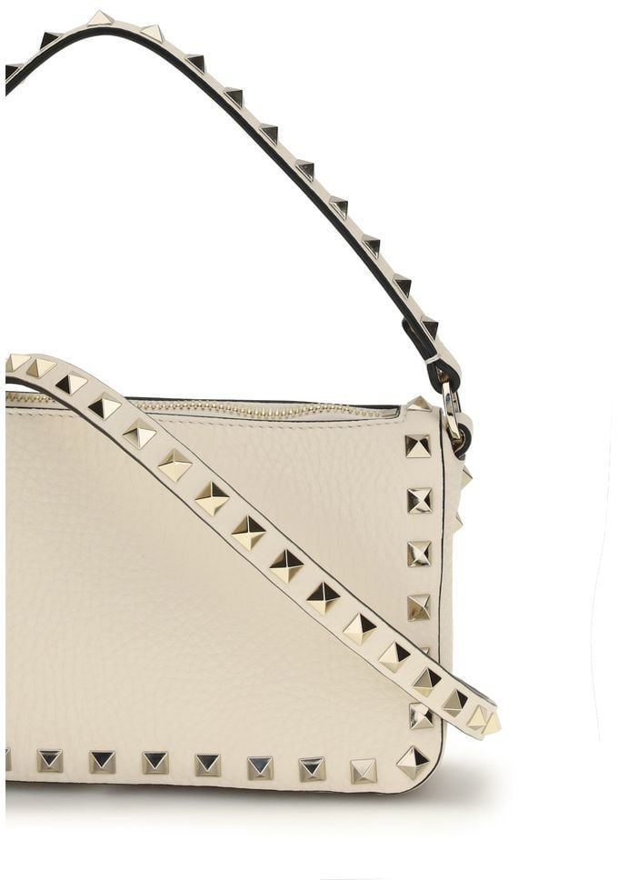 Valentino Garavani Valentino Garavani Beige Calf Leather Bos Taurus Shoulder Bag Beige