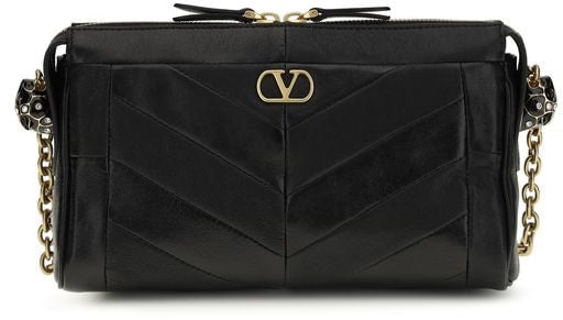 Valentino Garavani Valentino Garavani Black Lamb Ovis Aries Aries Shoulder Bag Zwart