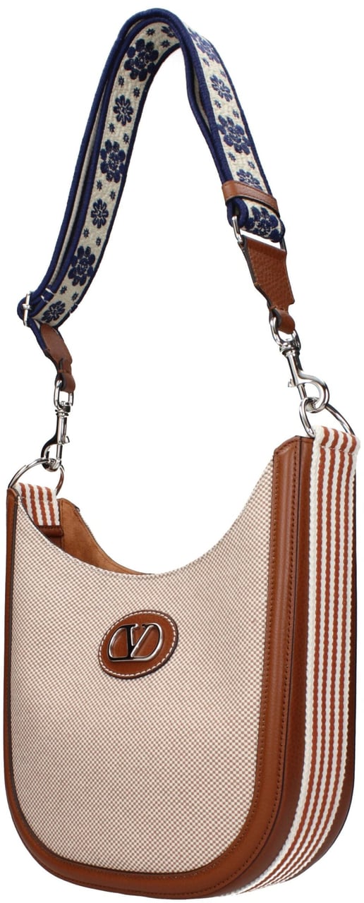 Valentino Garavani Valentino Garavani Beige Fabric Crossbody Bag Beige